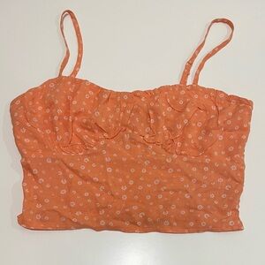 Orange floral tank top
